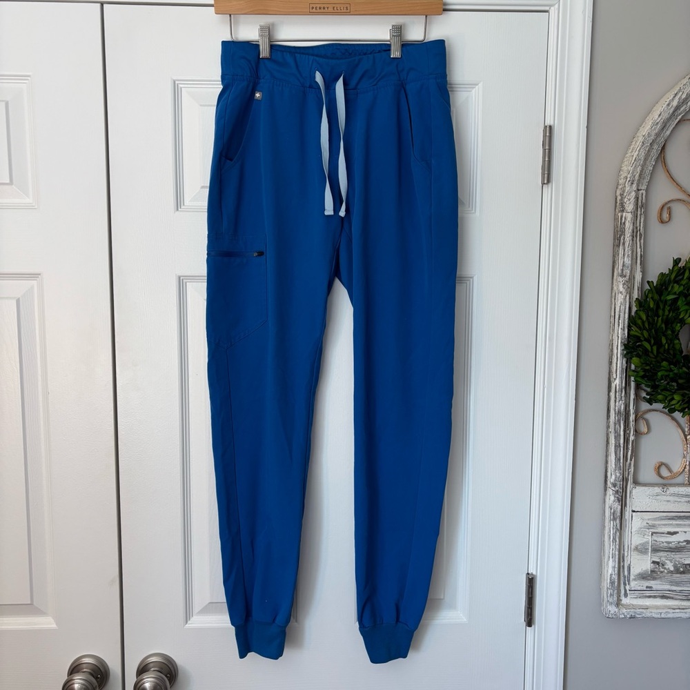 Lot of 3 FIGS Women’s High Waisted Zamora Joggers S/Tall Long Blue Navy Burgundy - Picture 2 of 10